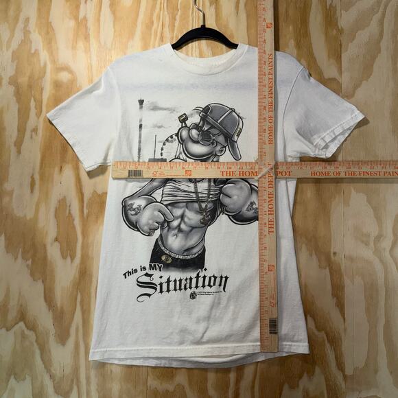 Vintage Y2K Popeye cartoon 2010s jersey shore parody t-shirt - Picture 4 of 4